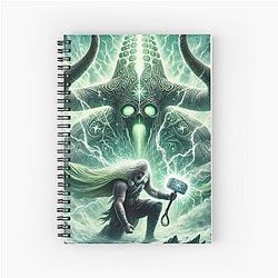 Thor vs. the Trial of Old Age - Norse Mythology Art Spiral Notebook