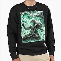 Thor and the Magic Cat - Norse Myth Art Pullover Sweatshirt