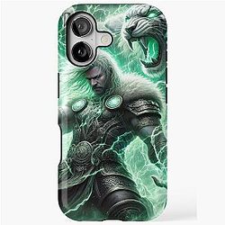 Thor and the Magic Cat Norse Myth Art iPhone Tough Case