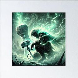 Thor and the Magic Horn - Útgarða-Loki Legend - Norse Myth Art Poster