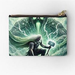 Thor vs. The Trial of Old Age - Norse Mythology Art Zipper Pouch