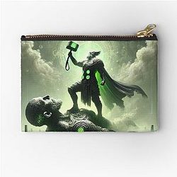 Thor vs Skrymir - Norse Mythology Battle - Viking Art Zipper Pouch