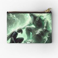 Magni and Thor Norse Mythology Viking Legend Art Zipper Pouch