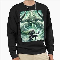 Thor vs. the Trial of Old Age - Norse Mythology Art Pullover Sweatshirt