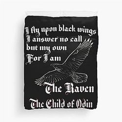 Raven Viking Odin Goth Occult Gift Duvet Cover