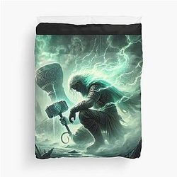 Thor and the Magic Horn - Útgarða-Loki Legend Norse Myth Art Duvet Cover