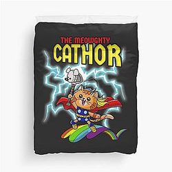 Cat Thor Caped Kitty Lightning Comic Duvet Cover