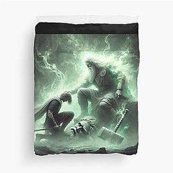 Magni and Thor - Norse Mythology Viking Legend Art Duvet Cover
