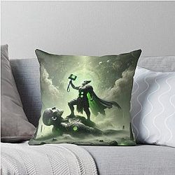 Thor vs. Skrymir Norse Mythology Battle Viking Art Throw Pillow