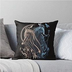 Odin and Thor Throw Pillow