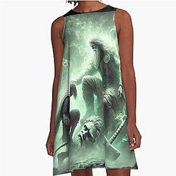 Magni and Thor Norse Mythology Viking Legend Art A-Line Dress