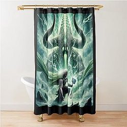 Thor vs. The Trial of Old Age Norse Mythology Art Shower Curtain