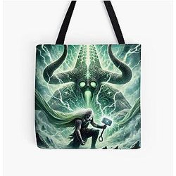 Thor vs. Elder - The Trial of Old Age - Norse Mythology Art All Over Print Tote Bag