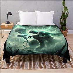 Thor and the Magic Horn – Legend of Utgarda-Loki - Norse Myth Art Throw Blanket