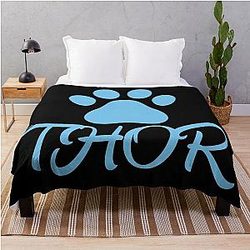 Blue Cat Throw Blanket