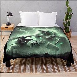 Magni and Thor - Norse Mythology Viking Legend Art Throw Blanket