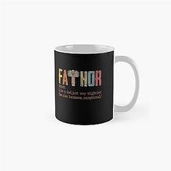 Fa Thor Like Dad Just Mightier Hero Classic Mug