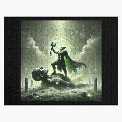 Thor vs. Skrymir Norse Mythology Battle Viking Art Jigsaw Puzzle
