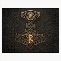 Mjölnir - Epic Thor's Hammer Viking Symbol Jigsaw Puzzle