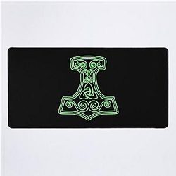 Thor Mjollnir green Neon Desk Mat