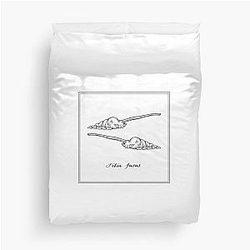 Spindle Tibia or Tibia Fusus. Black and White Marine Mollusc Illustration Duvet Cover