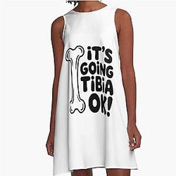 It's Going to Tibia Ok! Cute Bone A-Line Dress