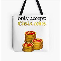 Tibia MMORPG Tibia Coins White All Over Print Tote Bag