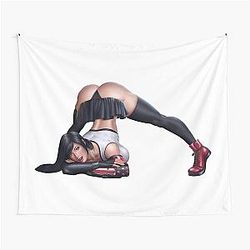 Sexy Waifu Tifa Lockhart Final Fantasy 7 Jacks Challenge Tapestry