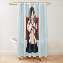 Hot Martial Arts Tifa Lockhart Anime Girl FF7 Remake Shower Curtain