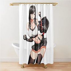 Sexy Waifu Tifa Lockhart Final Fantasy 7 Shower Curtain