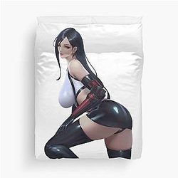 Final Fantasy VII: Tifa Lockhart Black Duvet Cover