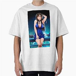 Waifu Tifa Lockhart in dress Final Fantasy VII Oversized T-Shirt