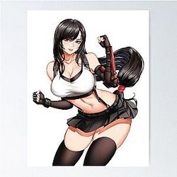 Sexy Waifu Tifa Final Fantasy 7 Poster