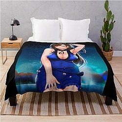 Waifu Tifa Lockhart in Final Fantasy 7 Throw Blanket