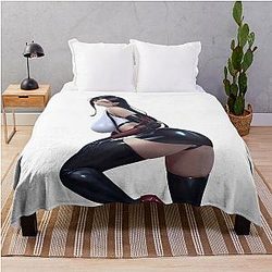 Final Fantasy VII: Tifa Lockhart Black Latex Throw Blanket