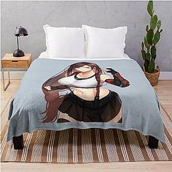 Cute Tifa Lockhart Final Fantasy VII FF7 Remake Throw Blanket