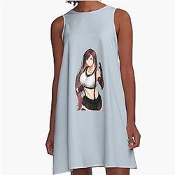 Cute Tifa Lockhart - Final Fantasy VII FF7 Remake A-Line Dress