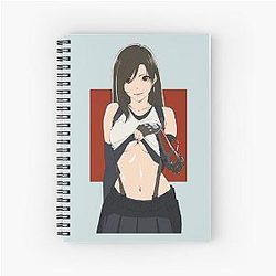 Hot Martial Arts Tifa Lockhart Anime Girl FF7 Remake Spiral Notebook