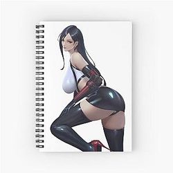 Final Fantasy VII: Tifa Lockhart Black Latex Spiral Notebook