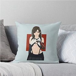 Hot Tifa Lockhart Anime Girl FF7 Remake Throw Pillow
