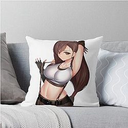 Waifu Tifa Lockhart Ecchi Final Fantasy 7 Throw Pillow
