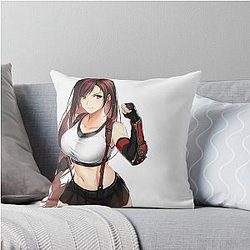 Cute Tifa Lockhart Final Fantasy VII Throw Pillow