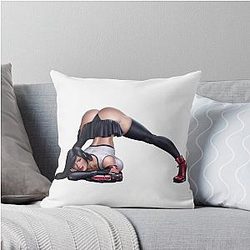 Sexy Waifu Tifa Lockhart Final Fantasy VII Jack O' Challenge Throw Pillow