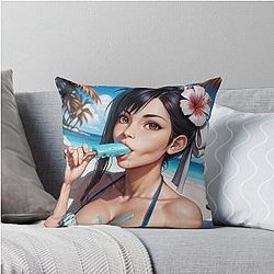Tifa Lockhart (Final Fantasy VII Rebirth) Throw Pillow