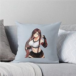 Cute Tifa Lockhart Final Fantasy VII FF7 Remake Throw Pillow