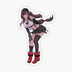 Final Fantasy Tifa Lockhart Kawaii Stiker