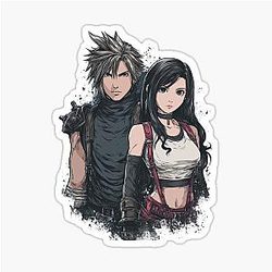 Cloud Strife and Tifa Lockhart Sticker