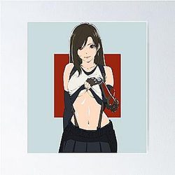 Hot Martial Arts Tifa Lockhart Anime Girl FF7 Remake Poster