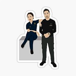 Lucy Chen and Tim Bradford - The Rookie Sticker