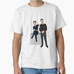 Lucy Chen & Tim Bradford Chenford Cartoon (S6) The Rookie Classic T-shirt